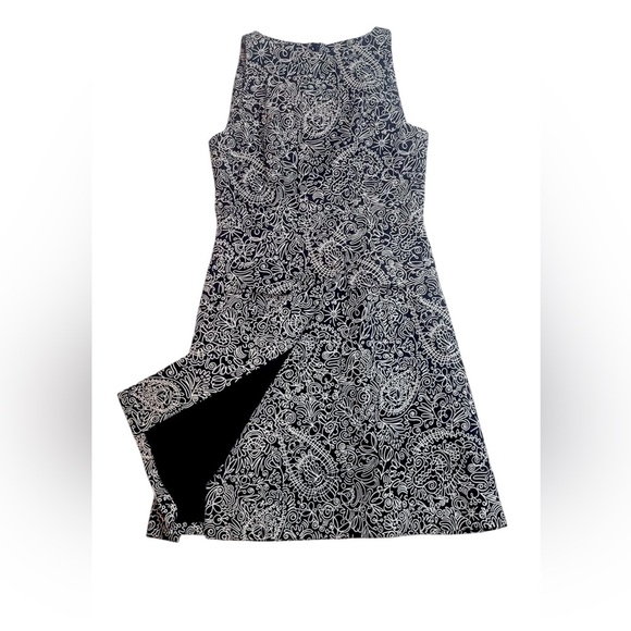 Tory Burch Paisley – Size 12 – Black & White Faux Wrap Dress - Picture 10 of 10